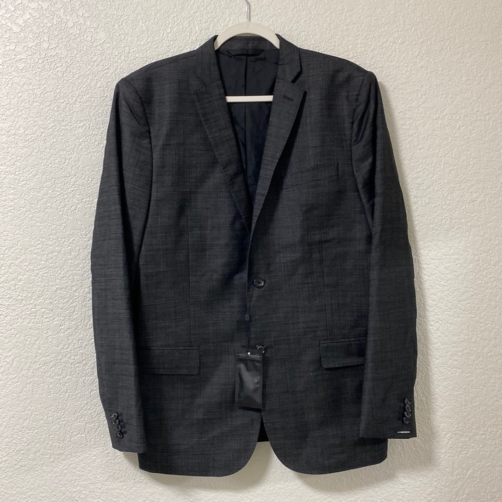 J. Lindberg Men's Slim Fit Hopper Soft Virgin Wool Suit Jacket/Blazer 54L